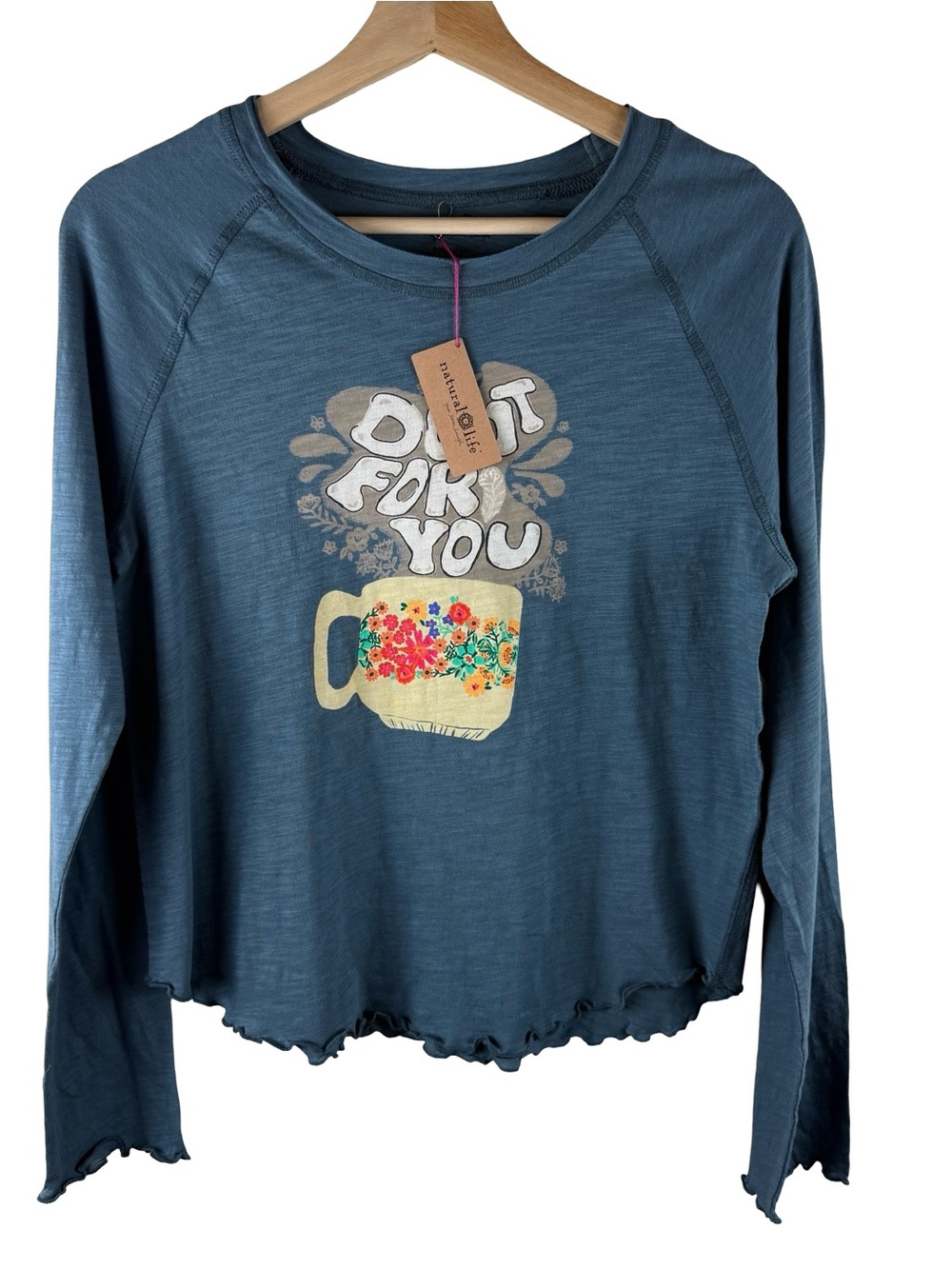 Natural Life “Do It For You” Graphic Long Sleeve Tee Medium Boho Cotton NWT - Picture 2 of 7